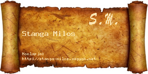 Stanga Milos névjegykártya